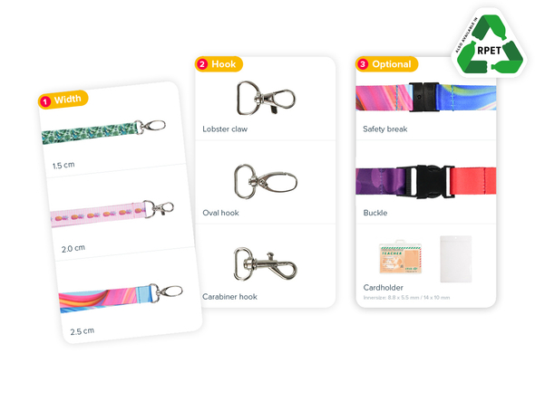 Largeur du cordon, crochets, options
